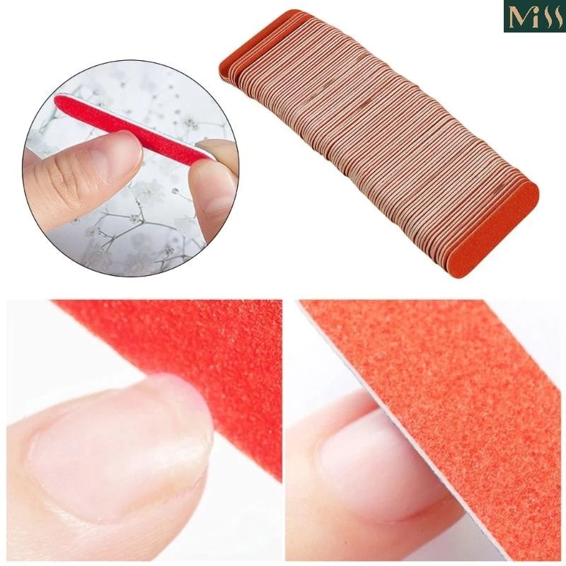 Miss * 50 Chiếc Nail File Buffer Dụng Cụ Tạo Kiểu Móng Tay Gel Nail File Set Nail Polisher