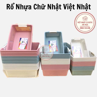 Rổ Nhựa Chữ Nhật Việt Nhật, rổ chữ nhật đa năng đựng đồ dùng tài liệu