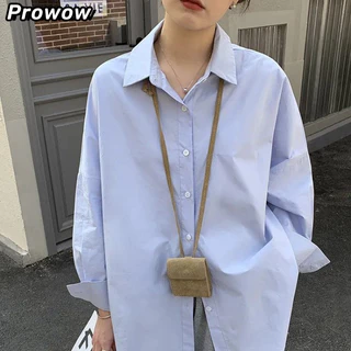 Prowow Áo Sơ Mi áo sơ mi nữ áo kiểu hàn quốc Phong cách độc đáo ins Fashion WCS24404YU 15Z240408