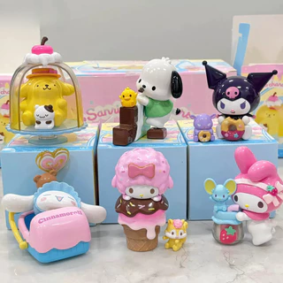 Hộp ngẫu nhiên Sanrio MINISO Dòng thực phẩm đầy màu sắc Hình Mô hình Hộp mù Quà tặng