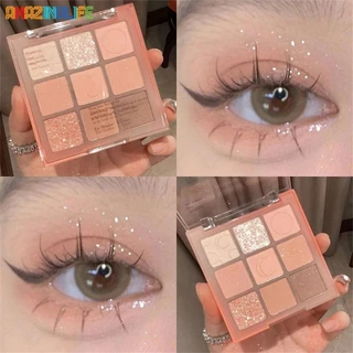 Dikalu Chín Màu Mới Shimmer Eye Shadow Plate Lâu Dài Trà Sữa Màu Xám Tím Khói Bột Phấn Mắt Bảng Phấn Mắt Full Matte Eye Shadow Trang Điểm