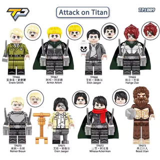 Tấn công titan Khối Armin Arlert Nhân Vật Quái Vật titan Xây Dựng Erwin Smith Eren Jaeger Đồ Chơi Minifigures