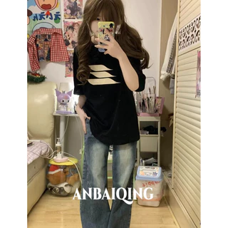 ANBAIQING áo phông áo thun nữ croptop baby tee Trendy thời trang Đơn giản Vintage WTX2430I42 12Z240320