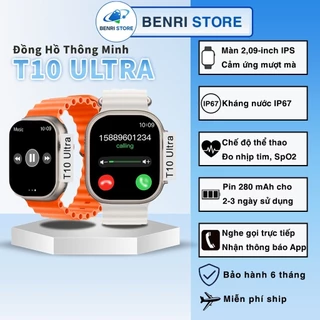 Đồng Hồ Thông Minh Smartwatch Nam Nữ T10 ULTRA 2023 Vỏ Thép - Giá Rẻ - Nhận Thông Báo Điện Thoại - Màn Hình Lớn 2,09