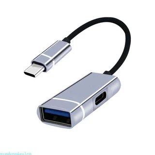 Wonderpakea3 USB Type-C Hub Adapter 1 đến 2 USB C Docking Station Bộ chia OTG cho w PD Charg