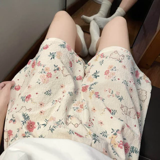 Mùa Hè Pyjama Quần Nữ Đi Bộ Quần Cong In Hình Ngọt Ngào Mỏng Quần Short Thường Ngày Quần Nhà Mặc Ngoài Quần Chống Muỗi