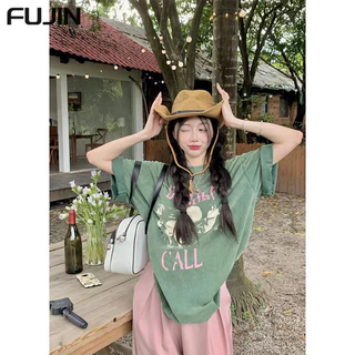 FUJIN áo phông áo thun nữ croptop baby tee Đơn giản Korean INS Popular WTX2440E7G 15Z240409