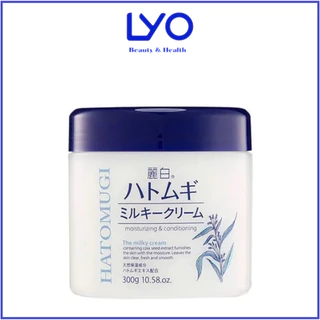 Kem dưỡng sáng da chiết xuất ý dĩ HATOMUGI Moisturizing Conditioning The Milky Cream 300g