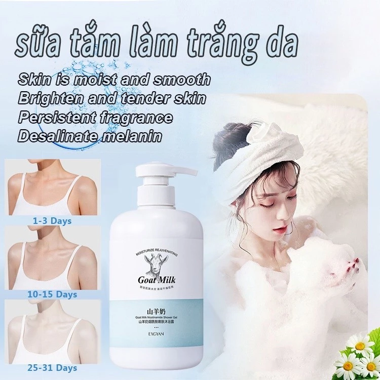 [HCM] Sữa tắm trắng da Tẩy tế bào chết làm trắng nhanh Sữa tắm Dê Care 500ml -GL602