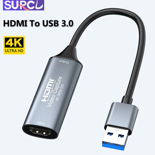 Thiết bị quay Video SuprCL USB 3.0 đến 4K 30Hz HDMI sang USB 3.0 thích hợp để chơi game, phát trực tuyến, giảng dạy, hội nghị Video và hệ thống hệ điều hành iPad / Mac / Windows / Switch PS5 PS4 / Xbox OBS