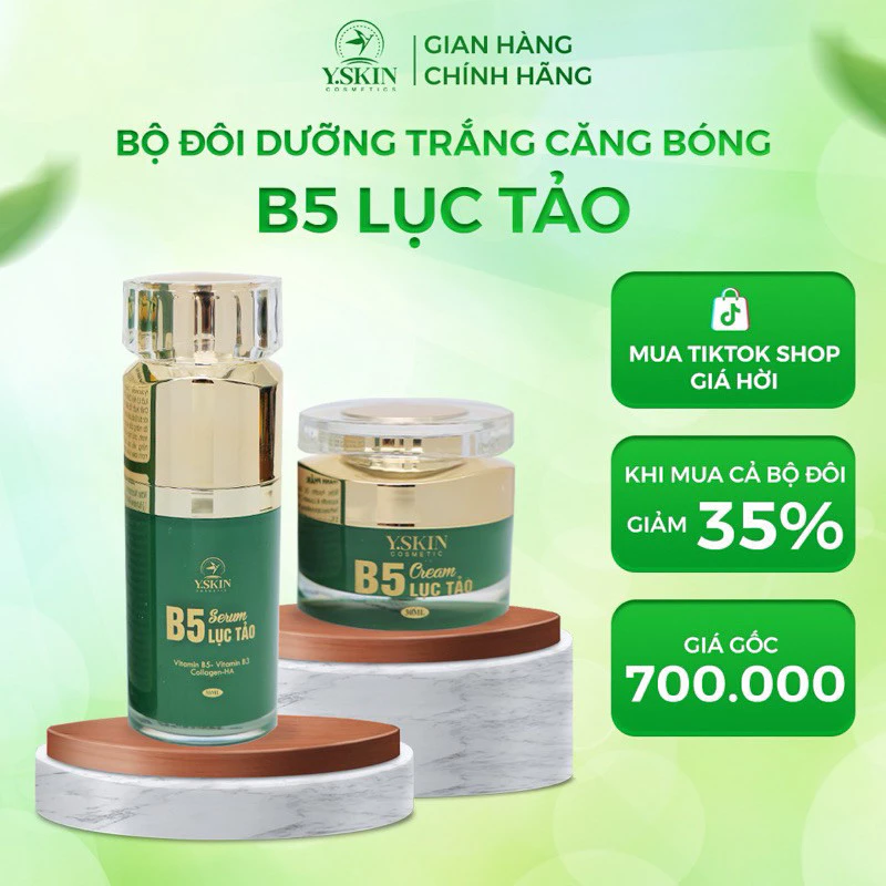 Combo Kem Face + Serum Dưỡng Da B5 Lục Tảo YSKIN