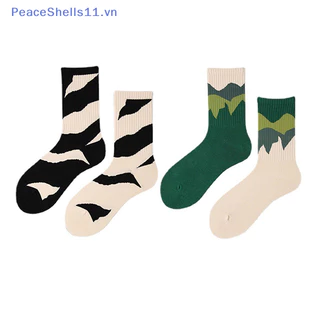 Peaceshells Thời Trang Phong Cách A / B Tất Nam Họa Tiết Bất Đối Xứng Đường Phố Ván Trượt Cotton Tất VN