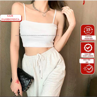 Áo bra ống_Áo 2 dây  SAM chất cotton borip cao cấp dáng ôm body gồm 4 màu freesize<58kg