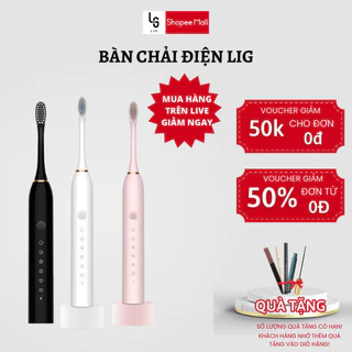 Bàn chải điện X-3 Sonic LIG 6 chế độ làm sạch được nha sĩ khuyên dùng, tặng kèm 4 đầu thay thế, lỗi 1 đổi 1 BH 3 tháng.