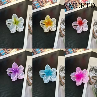 Vmcrtd Vuốt Tóc, Kẹp Cá Mập Plumeria Hình Hoa Kẹp Tóc, Kiểu Bohemian Nhựa Nhiều Màu Sắc Kẹp Tóc Mùa Hè