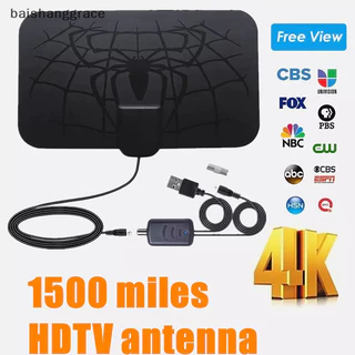 Baishanggrace HDTV Ăng-ten 1500 dặm Ăng-ten kỹ thuật số trong nhà trên không DVB-T2 Kênh địa phương 4K baishanggrace