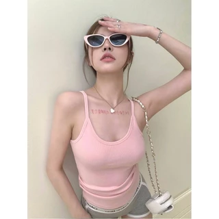 Pure Desire All-Match Slim-fit Sling Nữ Mùa Hè 2023 Phong Cách Mới Ngọt Ngào Hot Girl Mặc Bên Ngoài Áo Vest Ngắn Mặc Bên Trong Mỏng Hơn