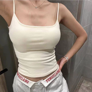 Milyfashion 2024 Mùa Xuân Phong Cách Mới Cao Cấp Sling Slim-fit Ôm Hơn Nhìn Đẹp Dây Đeo Ngực Miếng Lót Mở Rộng Bên Ngoài Hiển Thị Ngực Bên Trong