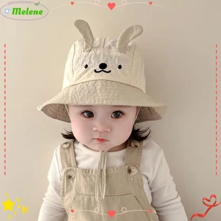 Mũ chống nắng trẻ em MELENE, Mũ xô trẻ em nhiều màu Cotton, Mũ câu cá hoạt hình vành lớn Cắm trại ngoài trời