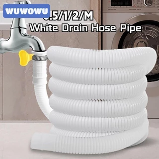 WUWOWU 1 Ống Ống, 0.5 / 1 / 2 / Ống thoát nước thải Ống thoát nước, Phụ kiện vòi mềm Ống nước PP màu trắng co giãn cho máy giặt Máy rửa chén Máy điều hòa không khí