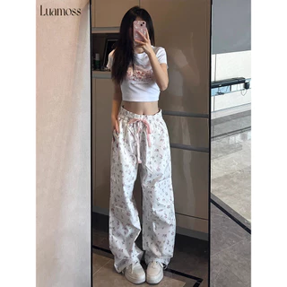 Luamoss quần ống rộng Quần Túi Hộp High-quality Fashion Thoải mái Thông thường WFK2430PQ2 13Z240325