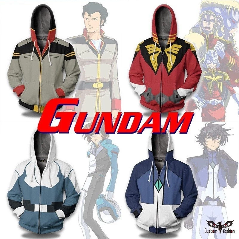 [Customfashion] áo hoodie dây kéo gundam Bright Noa Char Aznable về Yamato Setsuna-f-Seei 3D in cosplay dây kéo áo hoodie nam nữ anime Nhật Bản áo nỉ trẻ em mát mẻ f