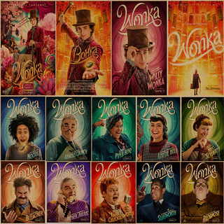 Wonka Phim poster retro vintage kraft Trang Trí Tranh Phòng Ngủ Giấy Dán Tường Dán Tường