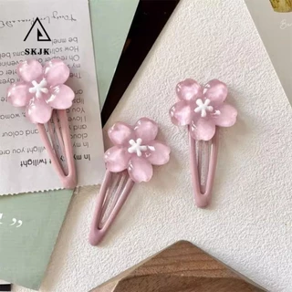 SKJK Kẹp Tóc Sakura, Phụ Kiện Tóc Kẹp Tóc Hoa Tóc, Đồ Trang Trí Tóc Thanh Lịch Màu Hồng Ngọt Barrettes Trẻ Em