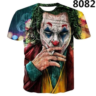 Mới Chú Hề Áo Thun Mùa Hè Phổ Biến Joker Áo Thun In 3D Thời Trang Cổ Tròn Hợp Thời Trang Áo Thun Top Với Áo Sơ Mi Tay Ngắn