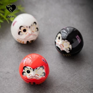 Daruma Crafts, Búp bê Daruma hoạt hình thu nhỏ, Quà tặng Gốm mèo may mắn Mèo may mắn Trang trí cảnh quan