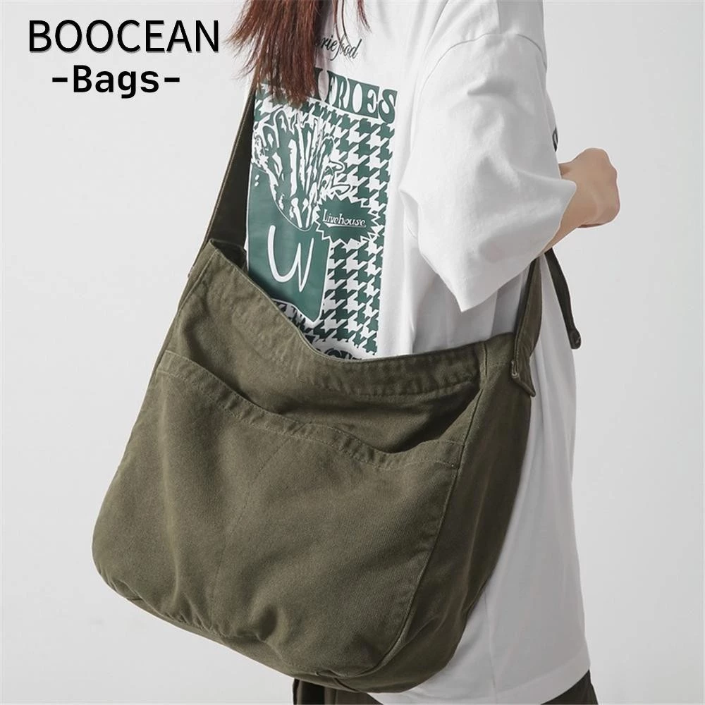 BOOCEAN Túi Canva Hobo Túi xách nữ và nam giới có nhiều túi dung tích lớn