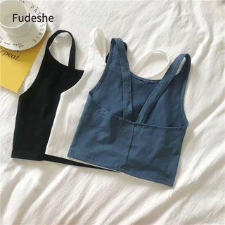 Fudeshe Áo thể thao nữ Áo lót thông thường Push Up Bralette Quần lót Phòng tập thể dục Slim Sling