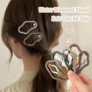 Kẹp Tóc Đám Mây Kim Cương Giả - Kẹp Bên Nổ - Kẹp BB Barrettes - Kẹp Tóc Kim Loại Rỗng Hàn Quốc - Kẹp Tóc Y2k Ngọt Ngào - Phụ Kiện Tóc Bé Gái