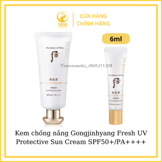 [6ml] Kem chống nắng cho da nhạy cảm Gongjinhyang Fresh UV Protective Sun Cream SPF50+/PA++++_YEON