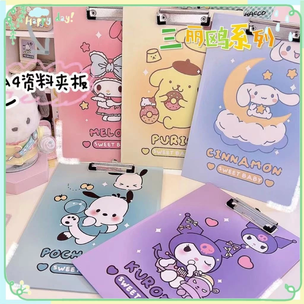 [COD] Sanrio A4 Thư Mục Giai Điệu Của Tôi Dễ Thương Kuromi Cinnamoroll Kẹp Bìa Cứng Dày Bảng Vẽ Kẹp Giấy Kiểm Tra Đồ Dùng Văn Phòng 【Lmlife】