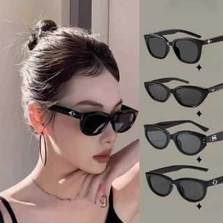 Roselife Cool Punk Đen UV400 Bảo Vệ Ống Kính Mắt Mèo Unisex Kính Mát Dành Cho Nữ Thời Trang Kỳ Nghỉ Lái Xe Kính Pop Kính Mắt Phụ Kiện Ngoài Trời