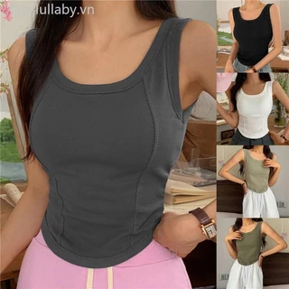 Xe Tăng Top Nữ Đệm Áo Ngực Không Lưng Quần Lót Thời Trang Chắc Chắn Camisole Cô Gái Vai Không Tay Thể Thao Slim Fit Camisole