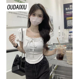 OUDAIXIU áo phông áo thun nữ croptop baby tee thời trang Dễ thương Trendy Xu hướng WCS2430X5A 14Z240401