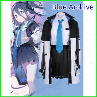 [Doly] 7 Cái / bộ Blue Archive Tendou Arisu cosplay vải Halloween trang phục dự tiệc váy áo sơ mi cà vạt tất áo khoác