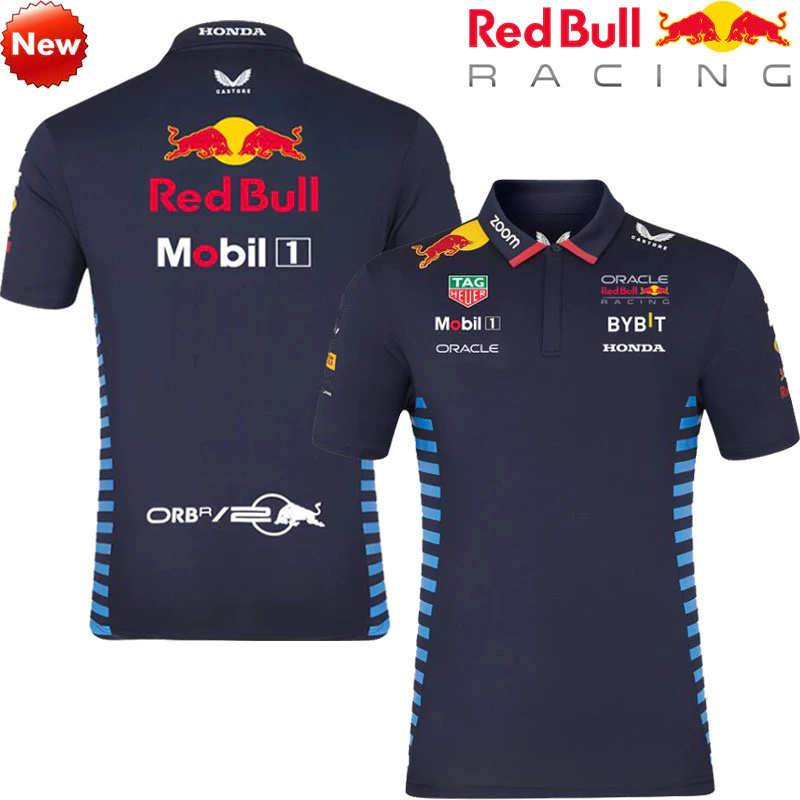 Áo đua F1 mới nhất 2024 + Áo Polo đội Oracle Red Bull 2024 F1 + Áo thun ngắn tay nam nữ mùa hè