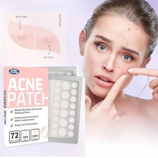 72 Miếng Dán Mụn Salicylic Acid Pimple Patch Dễ Thương Chống Thấm Nước Vô Hình Hydrocolloid Miếng Dán