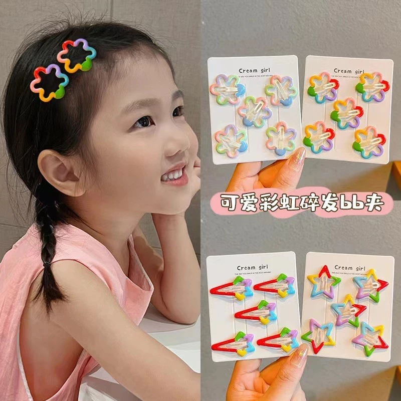 Màu Đỏ Dầu Nhỏ Giọt Trẻ Em Ngôi Sao Hoa Tóc Dễ Thương Bên Nổ Tóc Gãy Tidy-up BB Clip Top Clip 2024