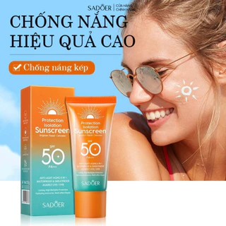 Kem chống nắng hằng ngày dạng gel SADOER thoáng da mỏng nhẹ giúp dưỡng làn da chống được tia UV bảo vệ tối ưu cho làn da