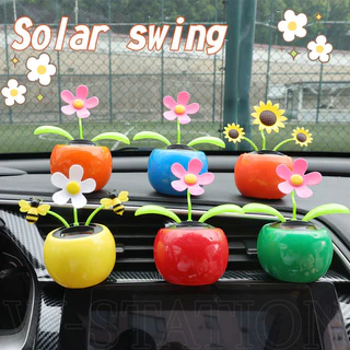 Pendent hoa xoay chạy bằng năng lượng mặt trời - Phụ kiện gắn trên xe cửa sổ bảng điều khiển - Đồ trang trí xe hoa động vật đầu lắc dễ thương - Bảng điều khiển trung tâm ô tô Trang trí lò xo