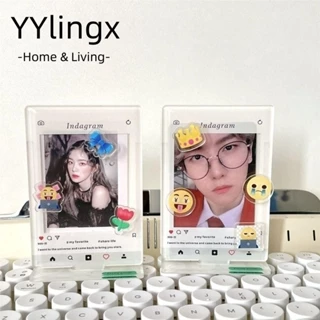 YYlingx Khung Acrylic mini Fujifilm Instax, Khung ảnh đầy màu sắc dọc, Màn hình ảnh nghệ thuật thời trang 3 inch Trang trí máy tính để bàn Máy ảnh phim tức thì