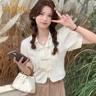 DAODIE Áo Sơ Mi áo sơ mi nữ áo kiểu hàn quốc Fashion thanh lịch Thoải mái độc đáo WCS24408UG 15Z240407