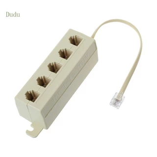 Bộ chuyển đổi Dudu RJ11 6P4C 1 Nam đến 5 Nữ Bộ chia dây điện thoại Ổ cắm năm chiều