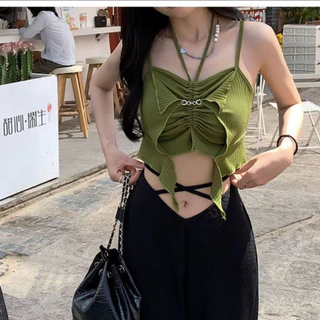 MTMM áo cổ yếm áo tank top nữ hotgirl với thiết kế đồng màu