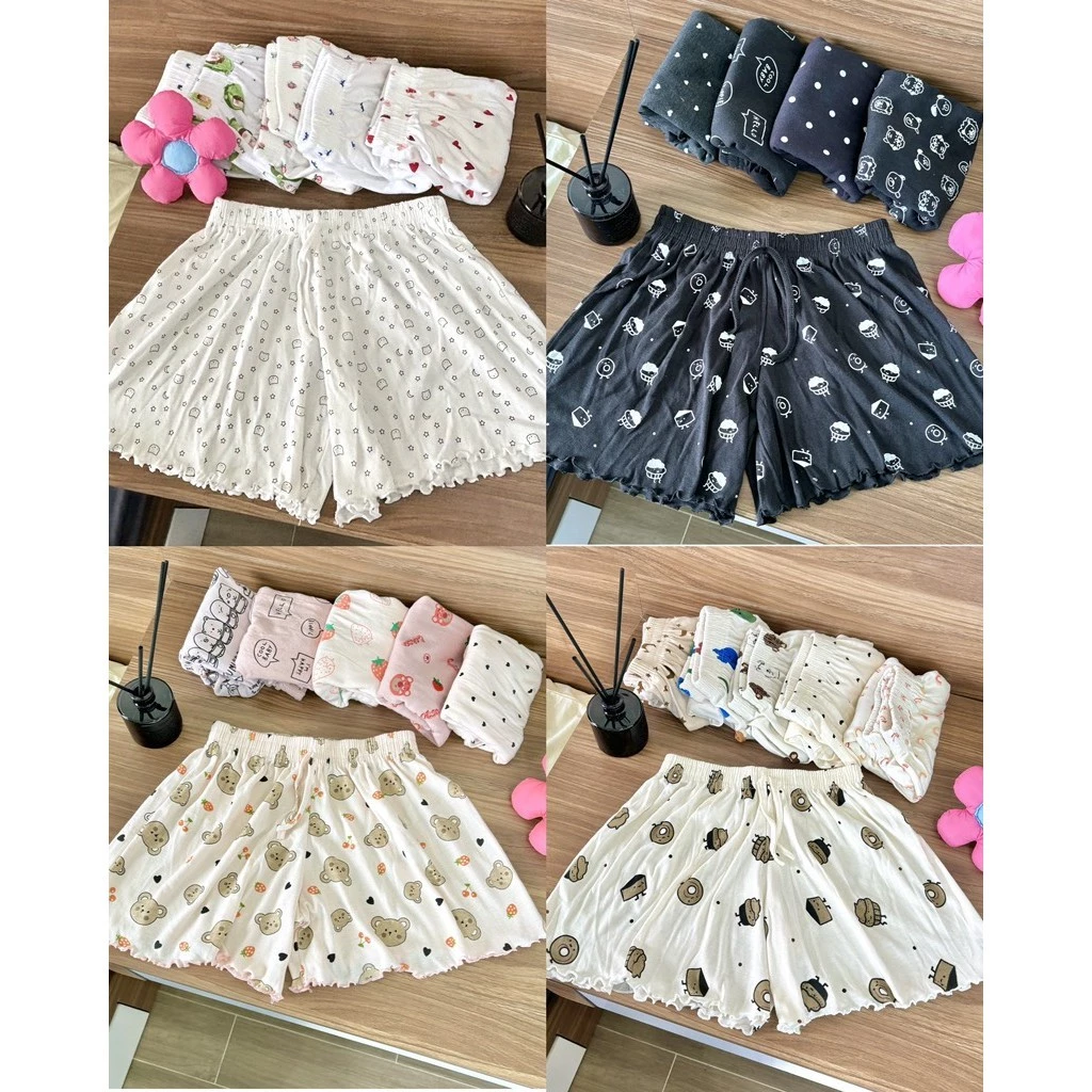 Quần đùi cotton, quần ngủ nữ chất cotton mềm mại, hoạ tiết dễ thương