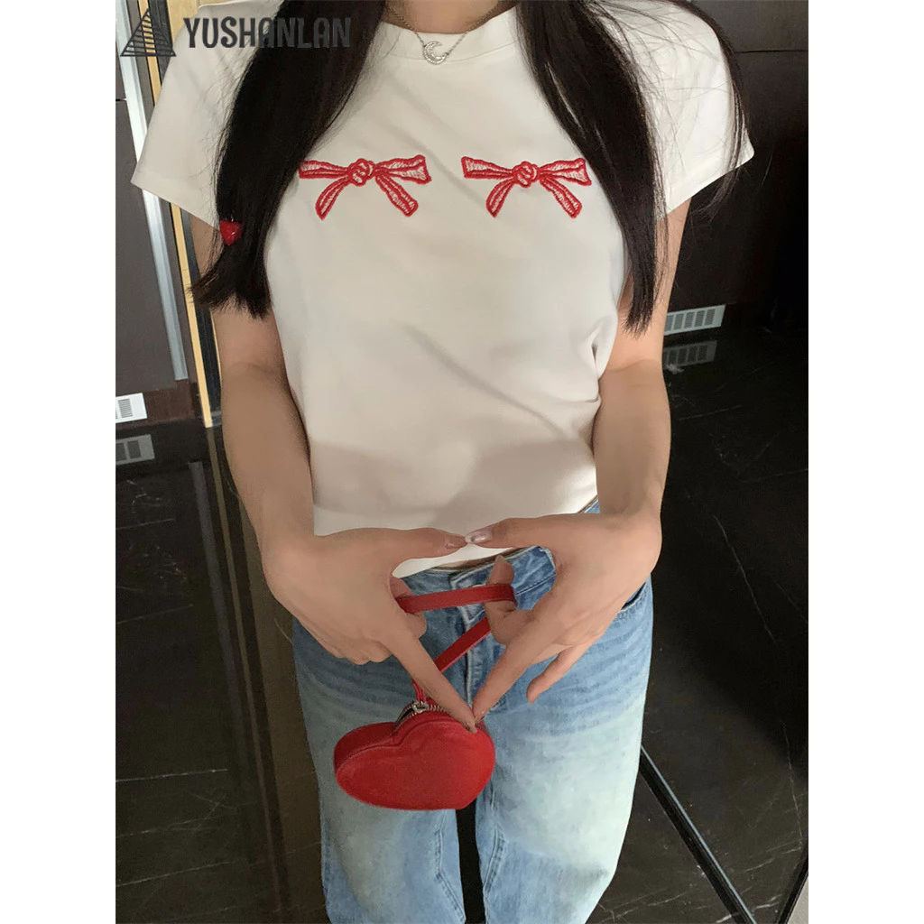 YUSHANLAN áo phông áo thun nữ croptop baby tee Korean Đơn giản thời trang Comfortable WTX244089S 14Z240403